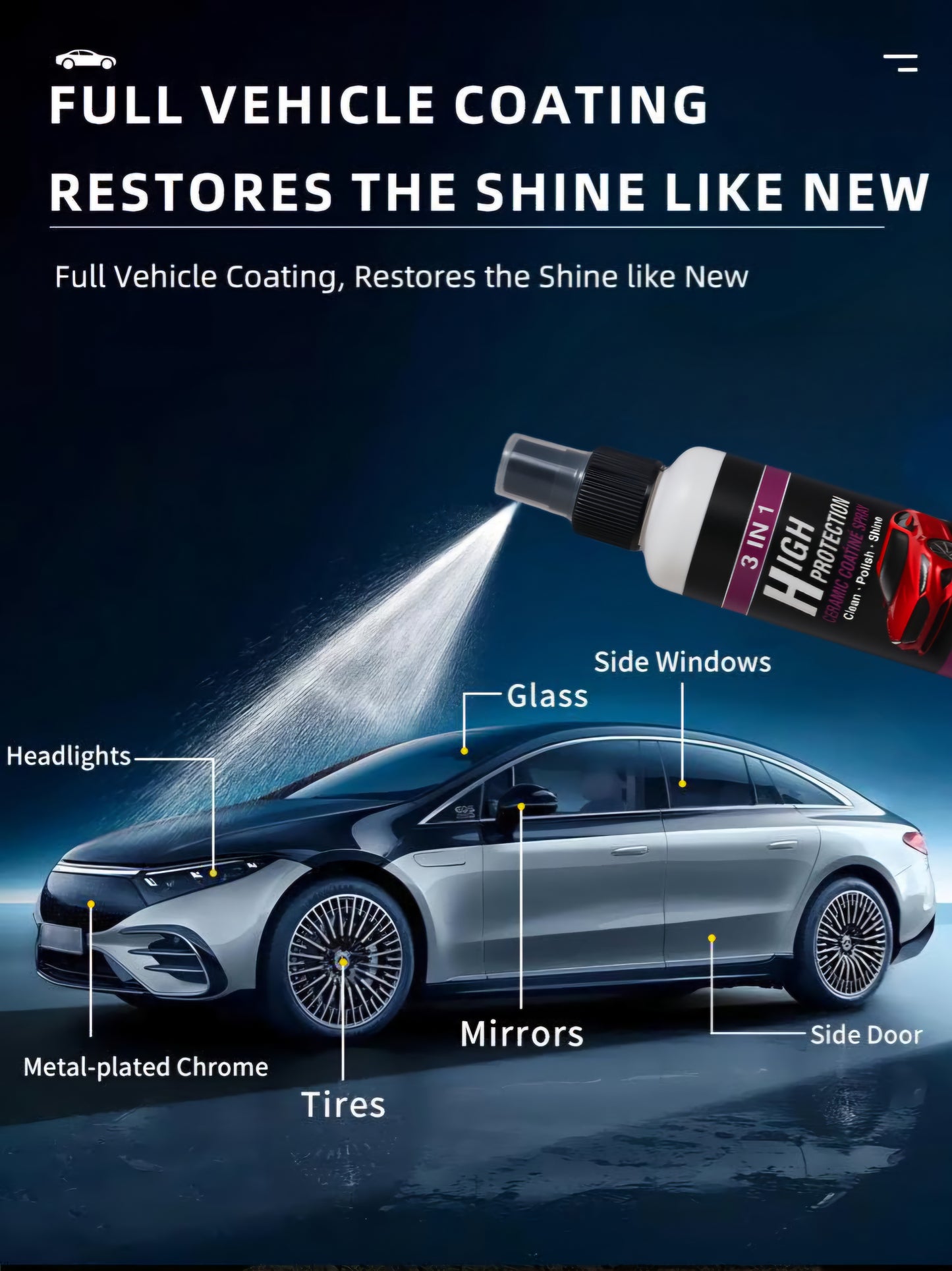 🔥Buy 1 Get 1 Free🔥 3-in-1 Car Ceramic Coating Spray